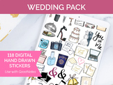 118 Digital Wedding Clip Art - Sticker PNGs and GoodNotes Booklet