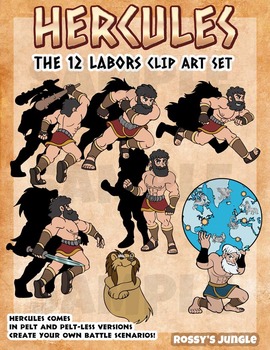 Preview of The 12 labors of Hercules /Heracles clip art set