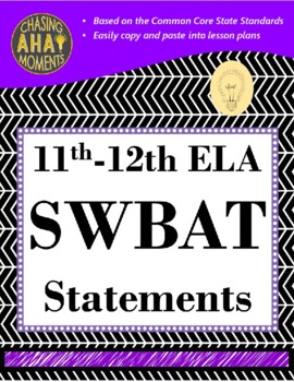 Preview of 11th-12th Grade SWBAT Statements