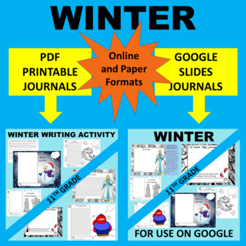 Preview of 11th Eleventh Grade Junior Winter Writing - Google & Paper Combo Bundle