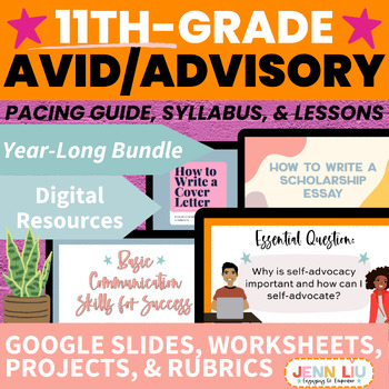 Preview of 11th-Grade AVID/Advisory College & Career Readiness Year-Long Bundle w/ Syllabus