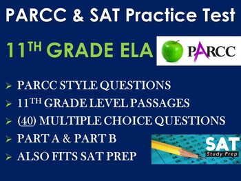 Preview of 11th Grade English ELA PARCC Practice & SAT Prep Test