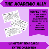 11th Grade US History TEKS Cards Entire Collection
