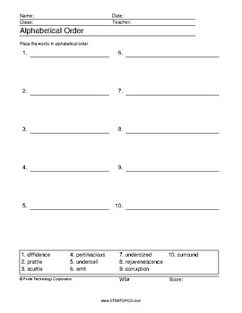 11th Grade Vocabulary Worksheets by STEMtopics | TpT