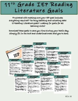 Preview of 11th-grade IEP Reading goals