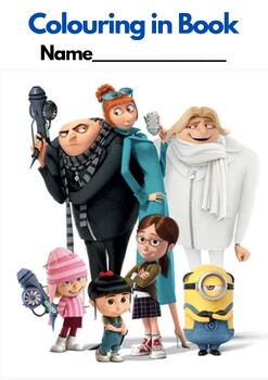 Preview of 11x CHARACTERS from DESPICABLE ME & MINIONS, - Colouring in Book (40 pages) UK