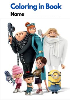 Preview of 11x CHARACTERS from DESPICABLE ME & MINIONS, - Colouring in Book (40 pages) USA