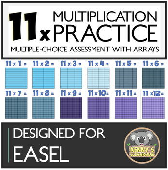 Preview of 11x Multiplication Fact Arrays - Easel Assessment