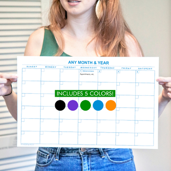 Preview of 11x17" Calendar Template Pack - 5 Colors