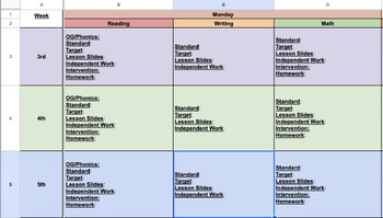 Preview of 12:1/Self Contained Daily Pacing Guide and Planner Template