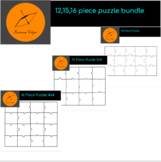 4 piece blank puzzle template separate pieces 2x2 by FireBow Clips