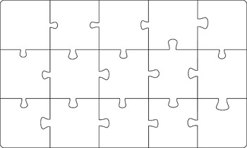 12, 15, and 16 piece blank puzzle templates separate pieces bundle