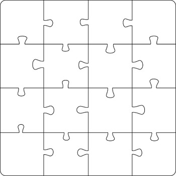16 piece blank puzzle template separate pieces by FireBow Clips