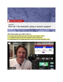 Preview of 12.5 - Document lesson: How do I do research using a search engine?