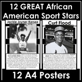 12 A4 Bulletin Board Posters - African American Sport Legends