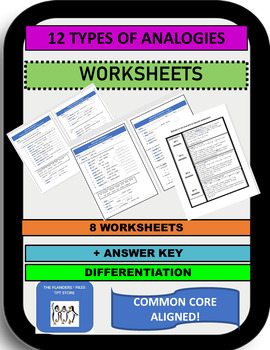 Preview of 12 TYPES OF ANALOGIES WORKSHEETS