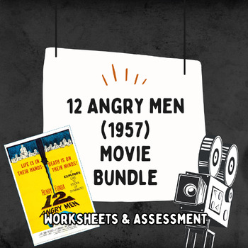 Preview of 12 Angry Men (1957) Movie Bundle (Worksheet & Multiple Choice Assessment)