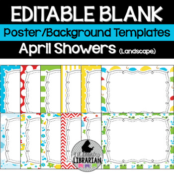 Preview of 12 April Showers Spring Editable Poster or Background Templates PPT or Slides™