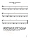 12 Bar Blues Beginning Jazz Composition Exercise Worksheet