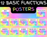 12 Basic Functions Posters - Parent Functions Rainbow Tie Dye