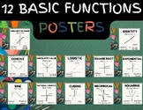 12 Basic Functions Posters - Parent Functions (School Background)