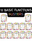 12 Basic Functions Posters - Parent Functions (School Colo