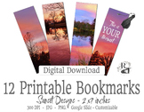 12 Beautiful Sunset Bookmarks - Editable, Personalize, Cus