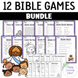 12 Bible Games For Kids Bundle Coloring, Color by Number, 