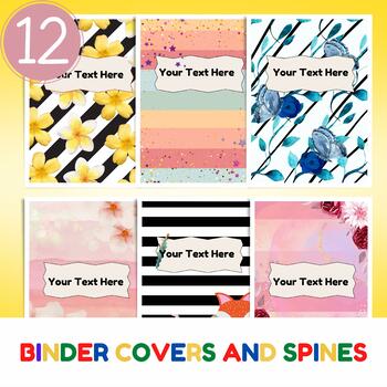 Preview of 12 Binder Covers Printable, Binder Covers and Spine Printable