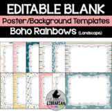 12 Boho Rainbows Editable Poster Background Templates Land