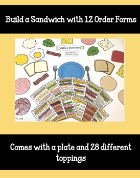 Preview of 12 Build a Sandwich Task Cards (SPED, ASD, ABA, Life Skills)