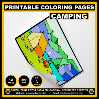 Preview of 12 Different CAMPING Coloring Pages