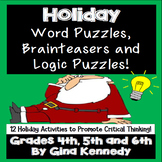 Christmas Logic Puzzles, Holiday Word Puzzles, Brain Tease