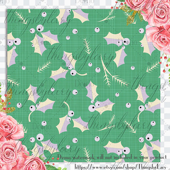 digital paper with printable floral pattern in pastel colors by