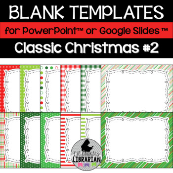 Preview of 12 Classic Christmas #2 Blank Background Templates for PPT or Slides™
