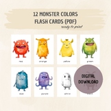 12 Color Monsters Flash Cards (PDF) l Learning Colors