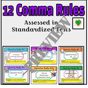 Preview of 12 Comma Rules Assessed in Standardized Tests