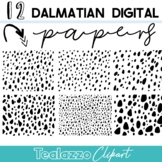 12 Dalmatian background (black and white spots) digital pa