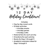12 Day Holiday Countdown Activities w/ Read Aloud and Exte