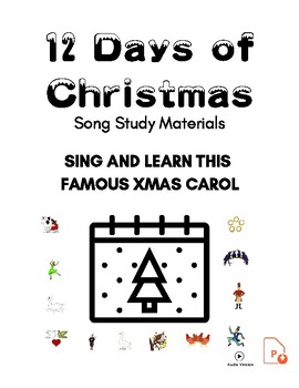 Preview of 12 Days Of Christmas. PPTx. Lyrics. Vocabulary. Flashcards. Song. Carol. Xmas.