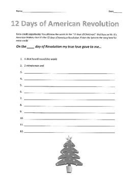Preview of 12 Days of American Revolution