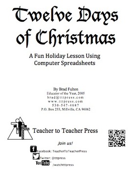 Preview of 12 Days of Christmas: A Computer Spreadsheet Activity