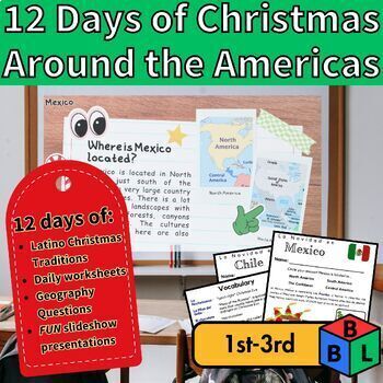 Preview of 12 Days of Christmas Countdown - Latino Cultural Appreciation - Countries