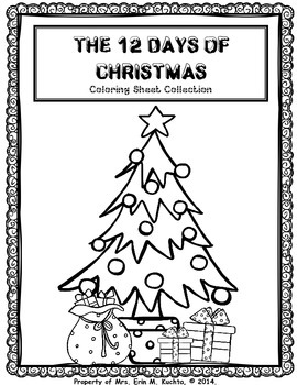 12 Days of Christmas - COLORING SHEETS | TpT