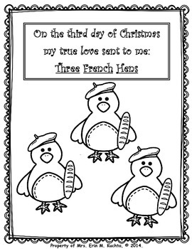 three french hens coloring pages