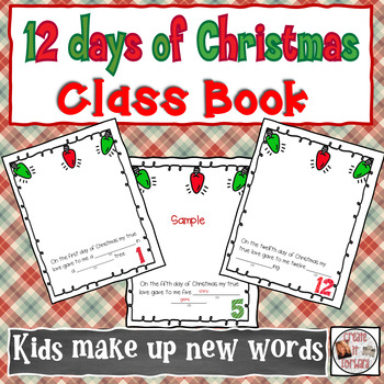 Preview of 12 Days of Christmas Class Writing Book