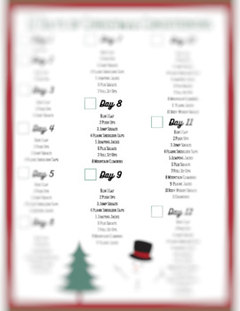 12 Days of Christmas Conditioning Activity for PE by Elliott's Active ...