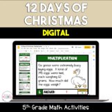 12 Days of Christmas Digital 5th Grade Math Activities