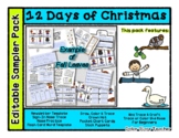 12 Days of Christmas - Editable Resource Sampler Pack - 13