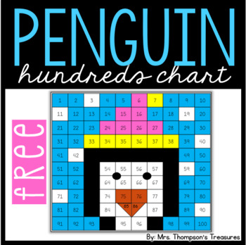 Preview of Free Penguin Winter Activity - Hundreds Chart Mystery Picture